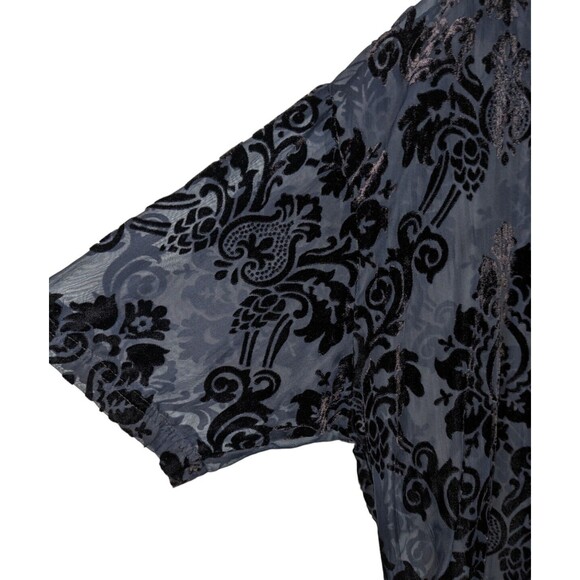 ASOS Ornate Black on Blue Short Sleeve Tee - Picture 2 of 5